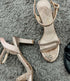 Shimmer Buckle Strap Heel